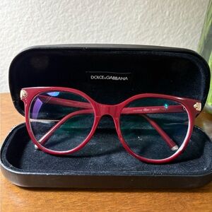 Dolce & Gabbana Burgundy Glasses